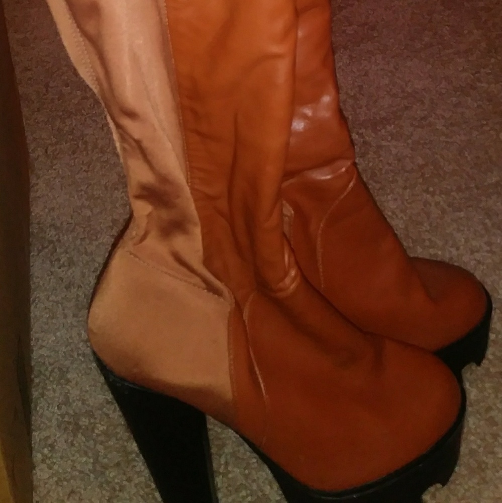 Orange Thigh Boots